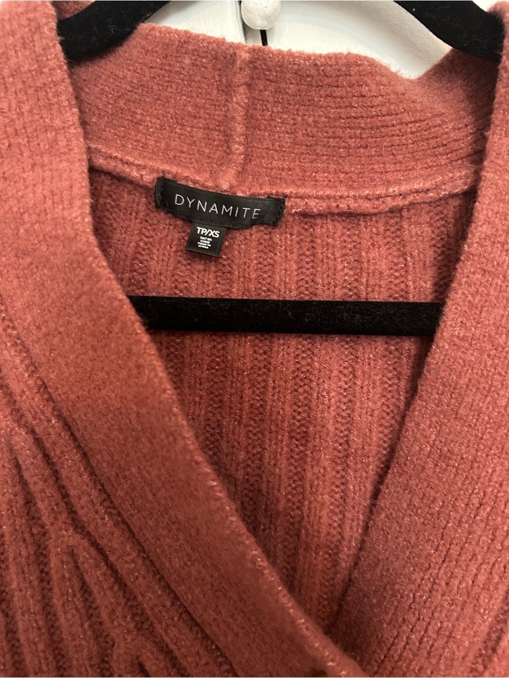 Dynamite Ribbed V-Neck Button Cardigan - Picture 4 of 4